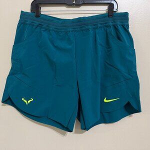 Nike Dri-FIT ADV Rafa 7" Tennis Shorts Nadal Teal/Volt DV2881-381 Men's XL NEW